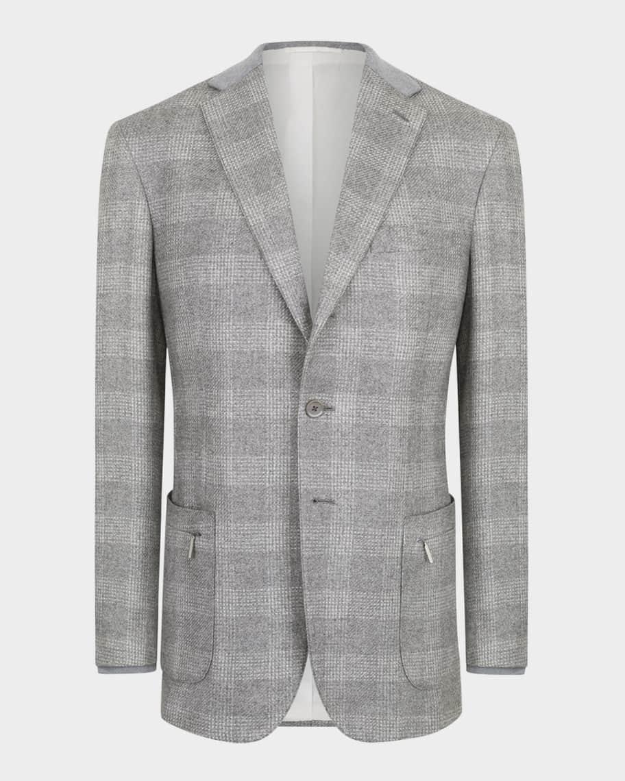 Mens Cashmere and Silk Check Sport Coat Product Image