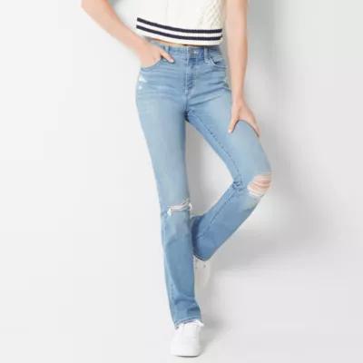 Arizona Ripped Womens Mid Rise Bootcut Jean Product Image