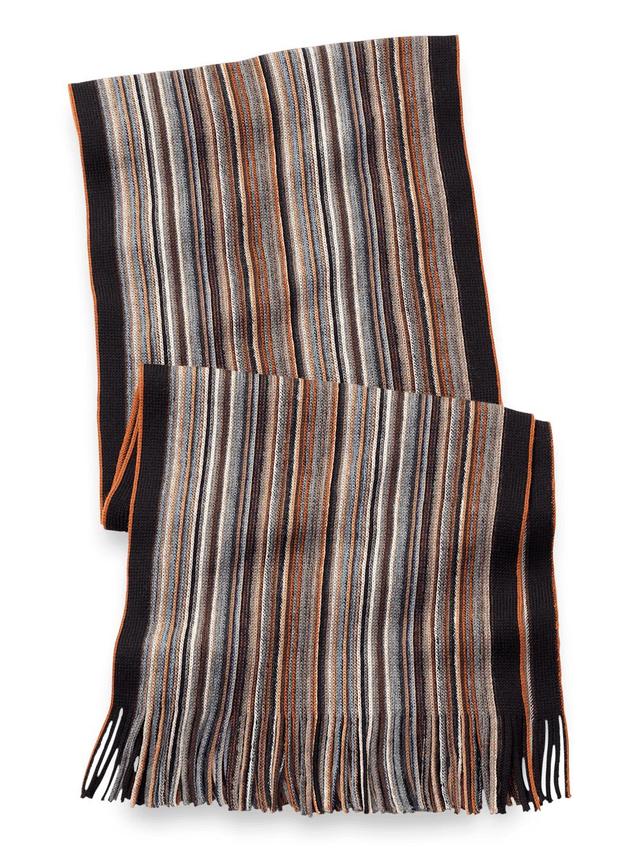 Stripe Wool Scarf - Brown Multi Product Image