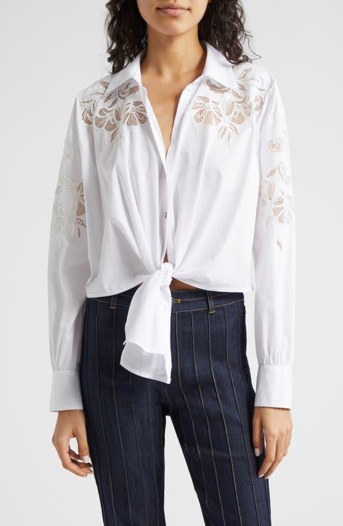 Cinq A Sept Cutout Embroidery Marianna Top In White Product Image