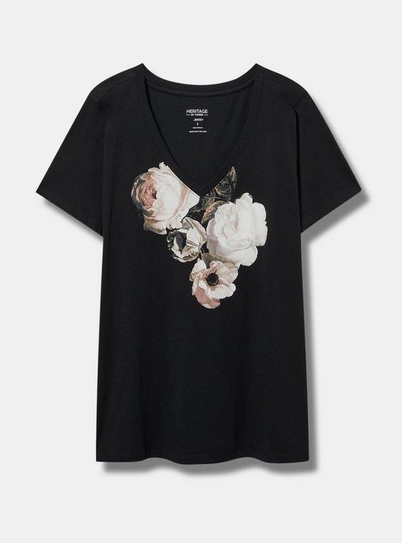 Floral Fit Heritage Jersey V-Neck Tee Product Image