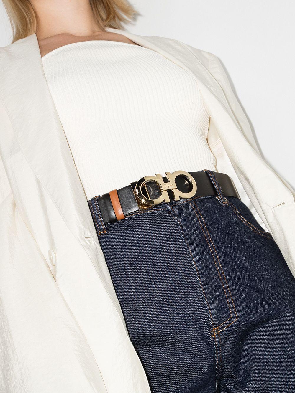 Gancini reversible leather belt Product Image