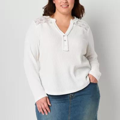 Frye and Co. Plus Womens Long Sleeve Henley Shirt product image