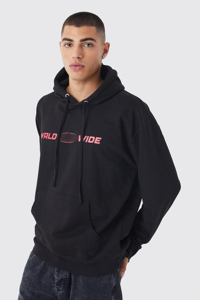 Oversized Worldwide Scenic Graphic Hoodie | boohooMAN USA Product Image