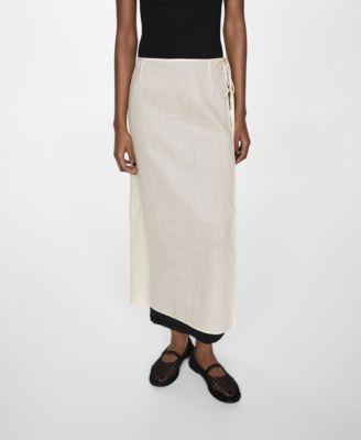 Mango Womens Slit Detail Ramio Pareo Skirt Product Image