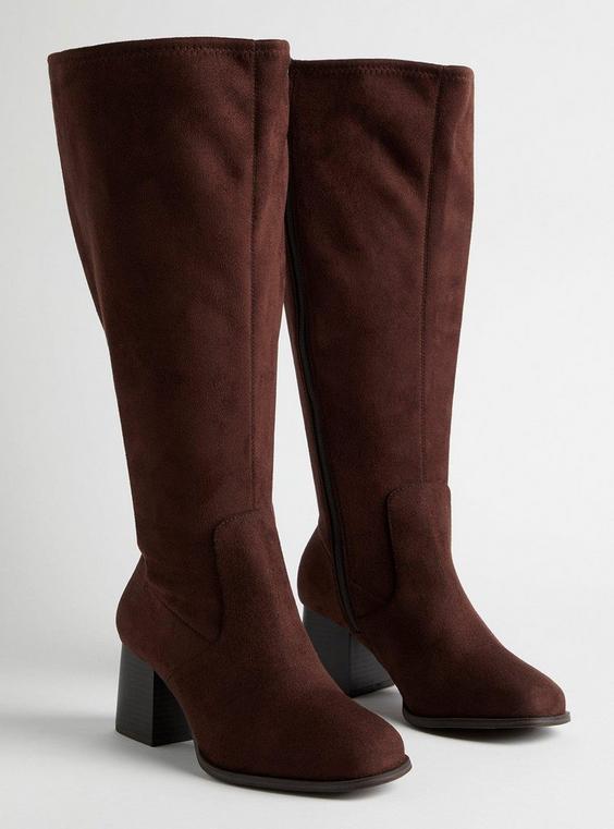 Wide Square Toe Heel Knee Boot (WW) Product Image