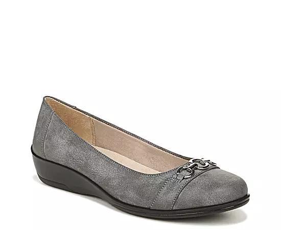 LifeStride Ideal Womens Wedge Flats Grey Product Image