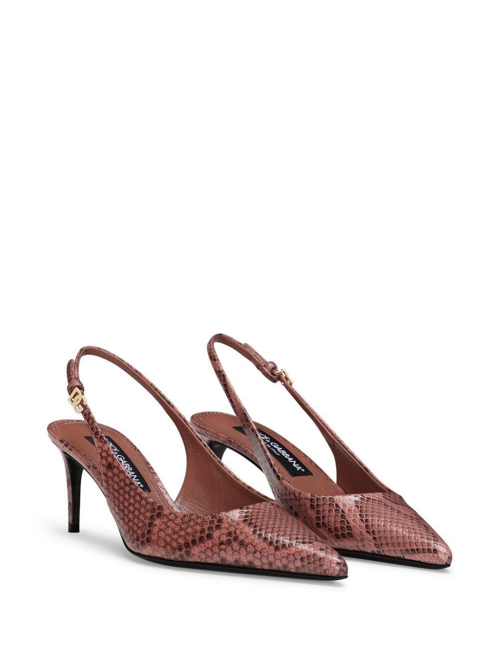 DOLCE & GABBANA Snakeskin-effect Slingback Pumps In Multicolor Product Image