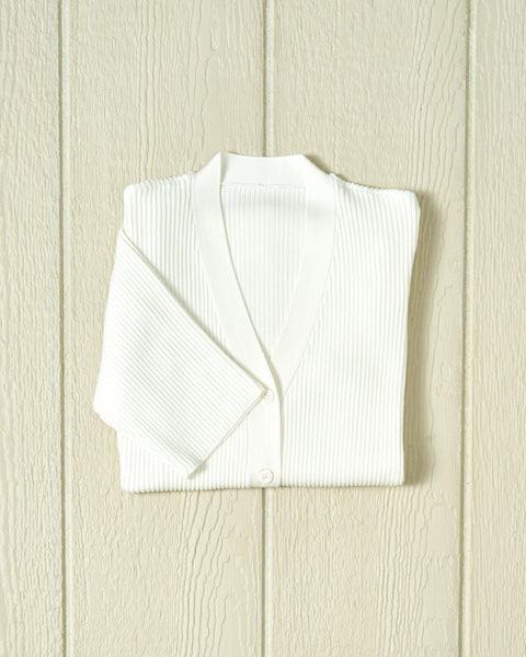 Haven Short Sleeve Knit Cardigan in Egret Product Image