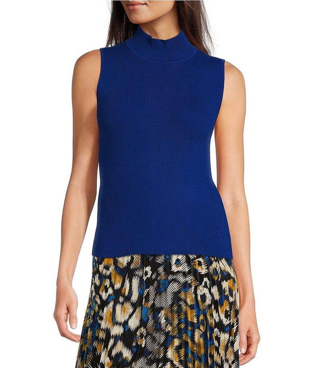 DKNY Knit Sleeveless Mock Neck Top Product Image