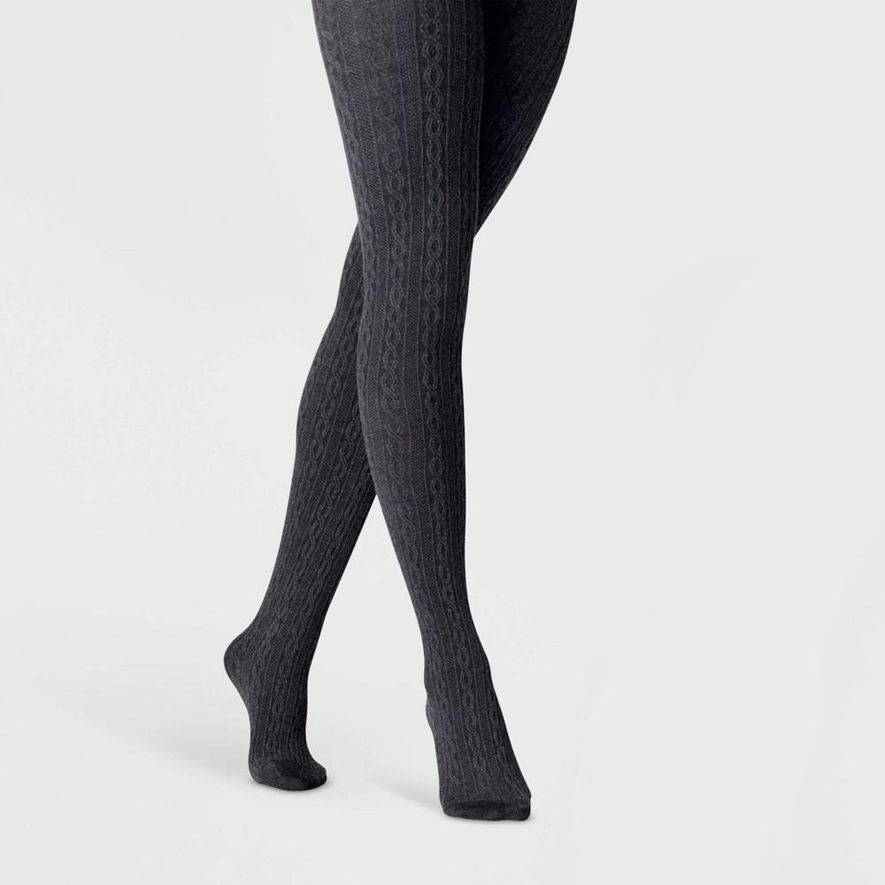 Womens Cable Sweater Tights - A New Day Black M/L Product Image