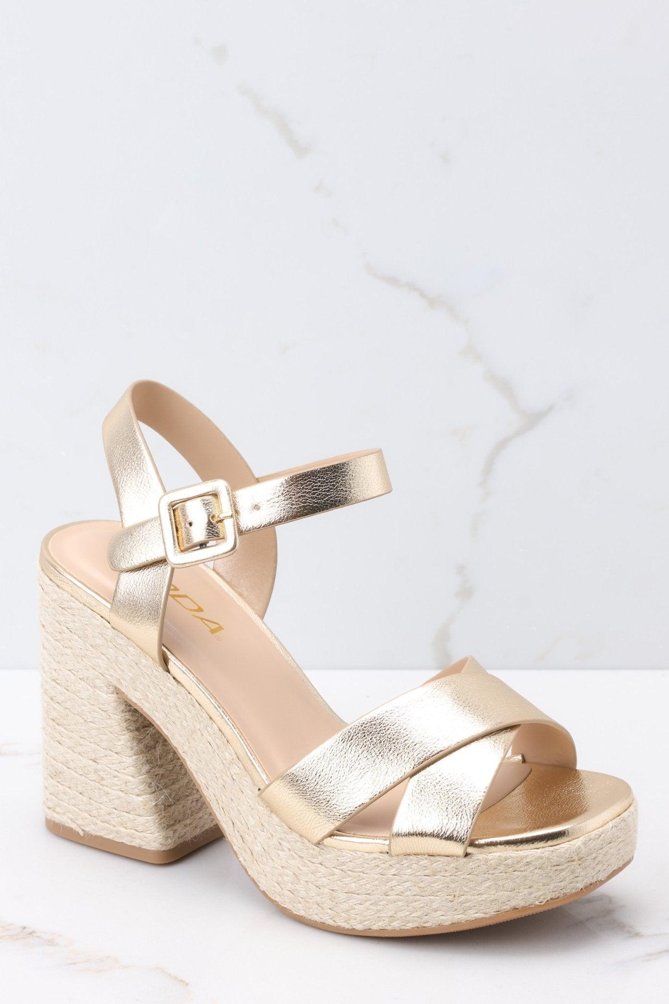 Rocking With You Gold Sandals Product Image