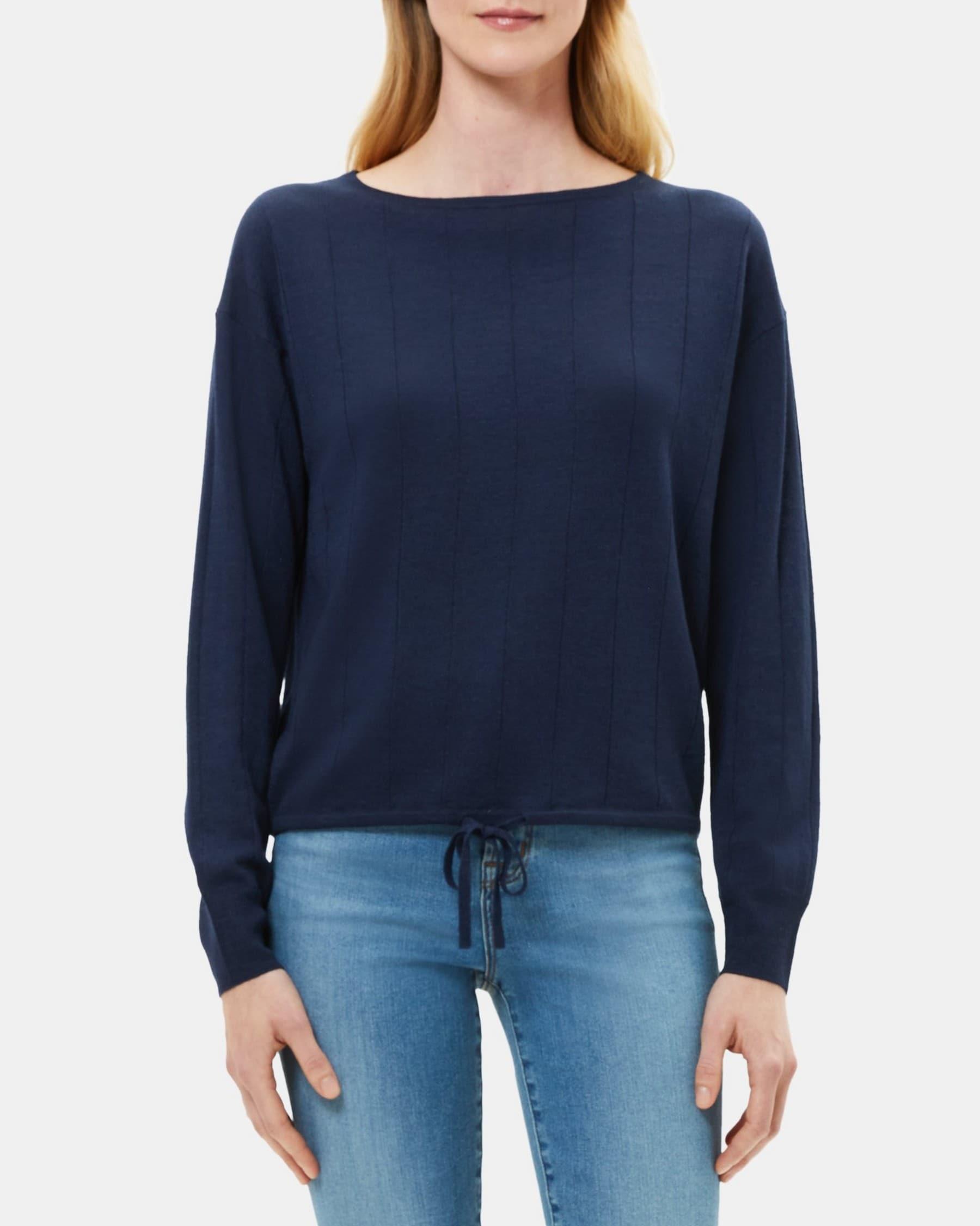 Drawstring Sweater in Wool-Linen Product Image