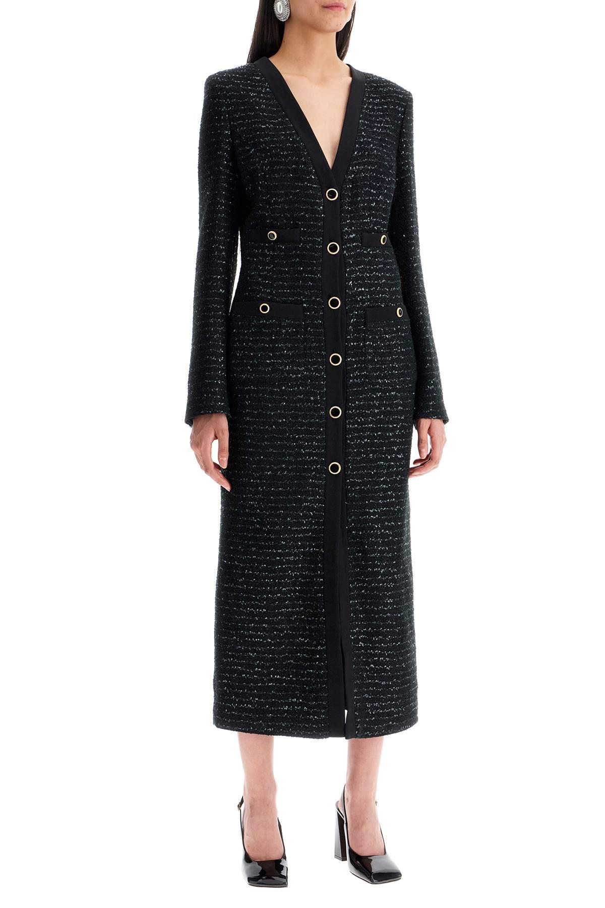 ALESSANDRA RICH Sequinned Tweed Midi Dress In Black Product Image