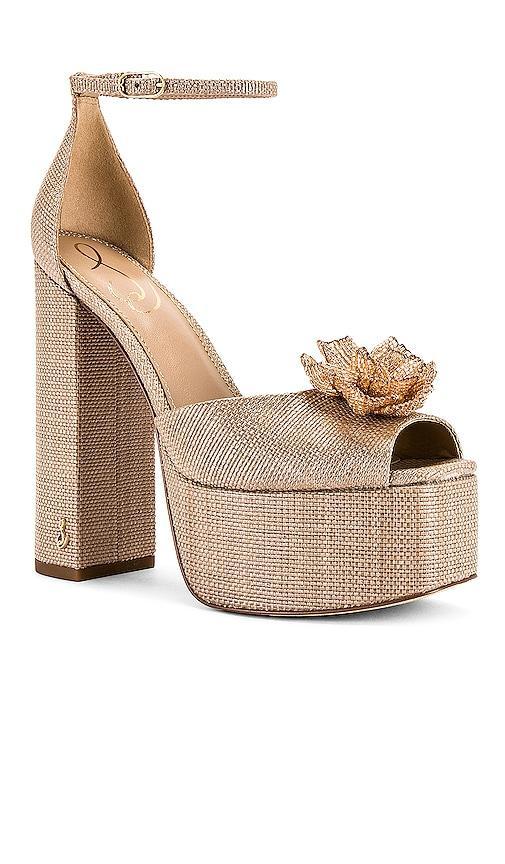 Sam Edelman Kori Flora Platform in Tan. Size 10, 7.5, 8, 8.5, 9.5. Product Image