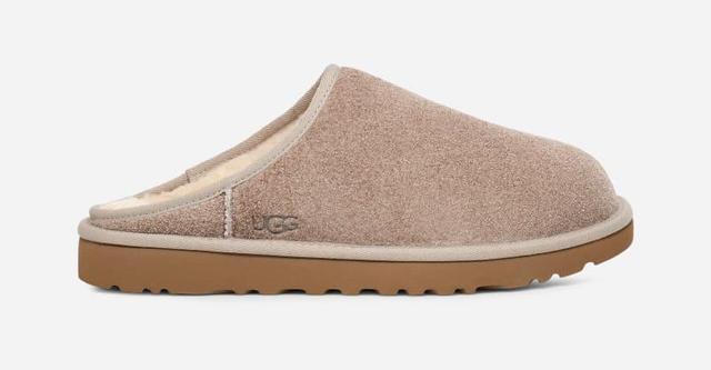 UGG Mens Classic Slip-On Shaggy Suede Sheepskin Slippers Product Image