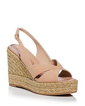 Stuart Weitzman Womens Carmen Brown Espadrille Wedge Platform Sandals Product Image