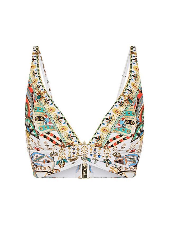 Womens Printed Triangle Bikini Top Product Image