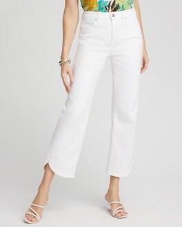 High Rise Dolphin Hem Cropped Jeans Product Image