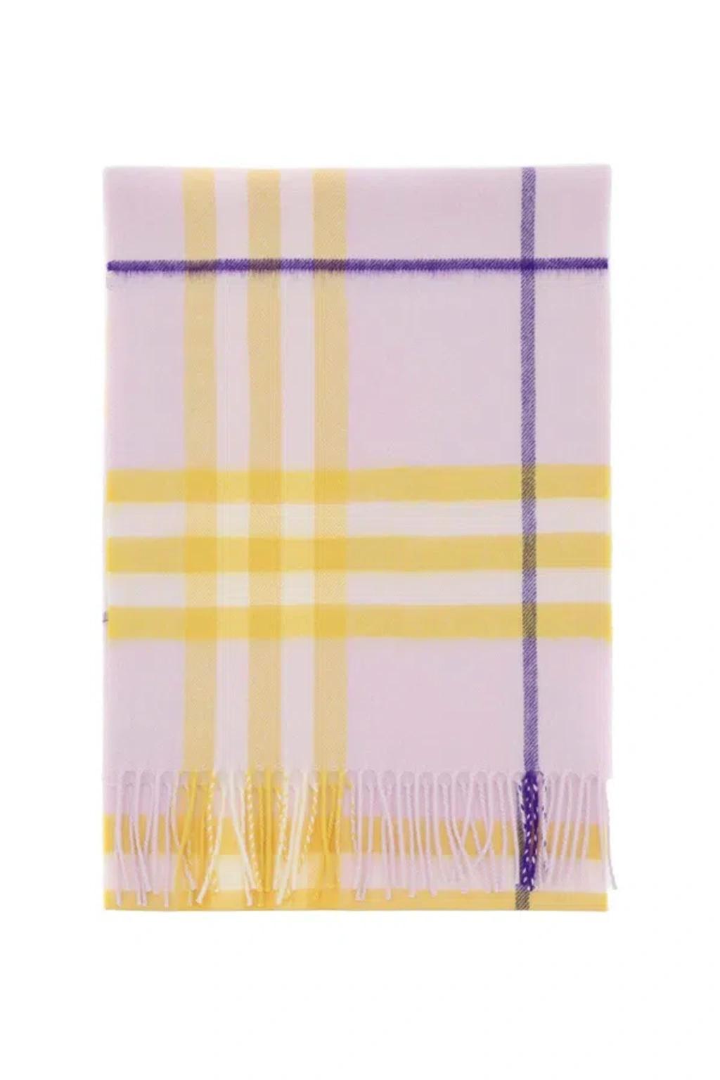 BURBERRY Giant Check Cashmere Scarf In Violet Product Image