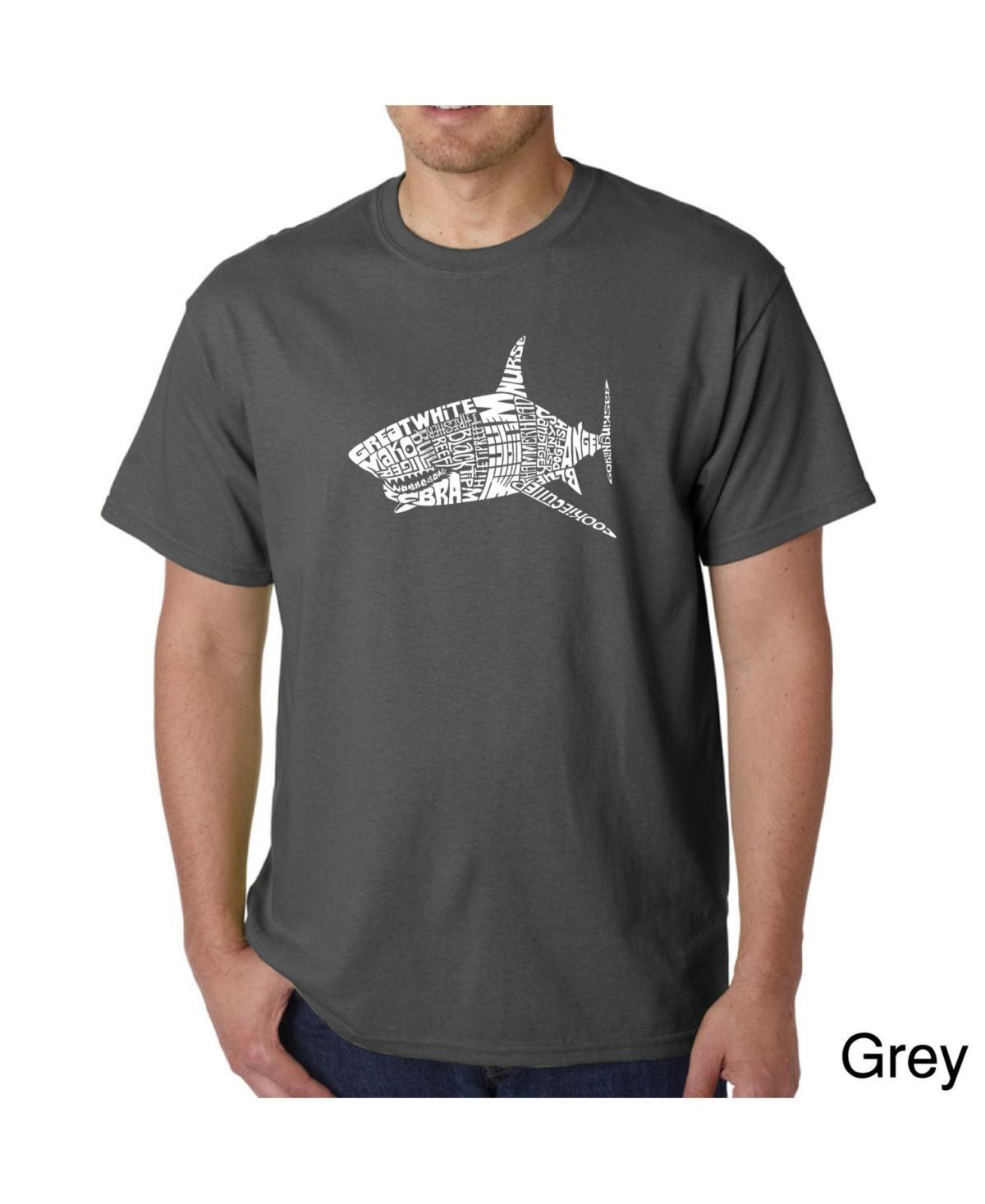 La Pop Art Mens Word Art T-Shirt - Shark Species Product Image