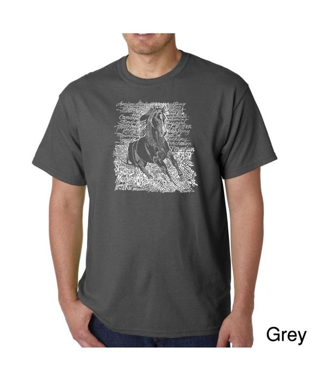 La Pop Art Mens Word Art T-Shirt - Horse Breeds Product Image