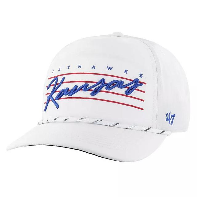 47 Brand Mens White Kansas Jayhawks Downburst Hitch Trucker Adjustable Hat Product Image