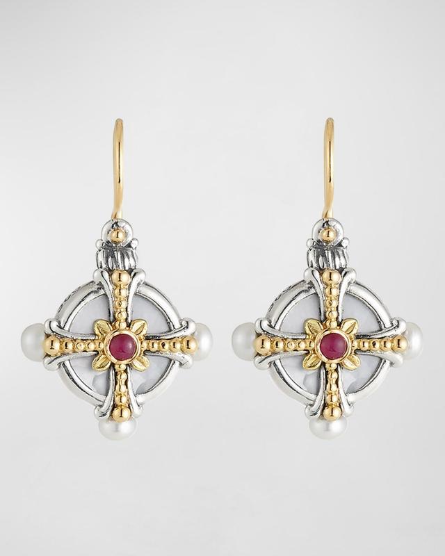 Hestia Pearl & Ruby Drop Earrings Product Image