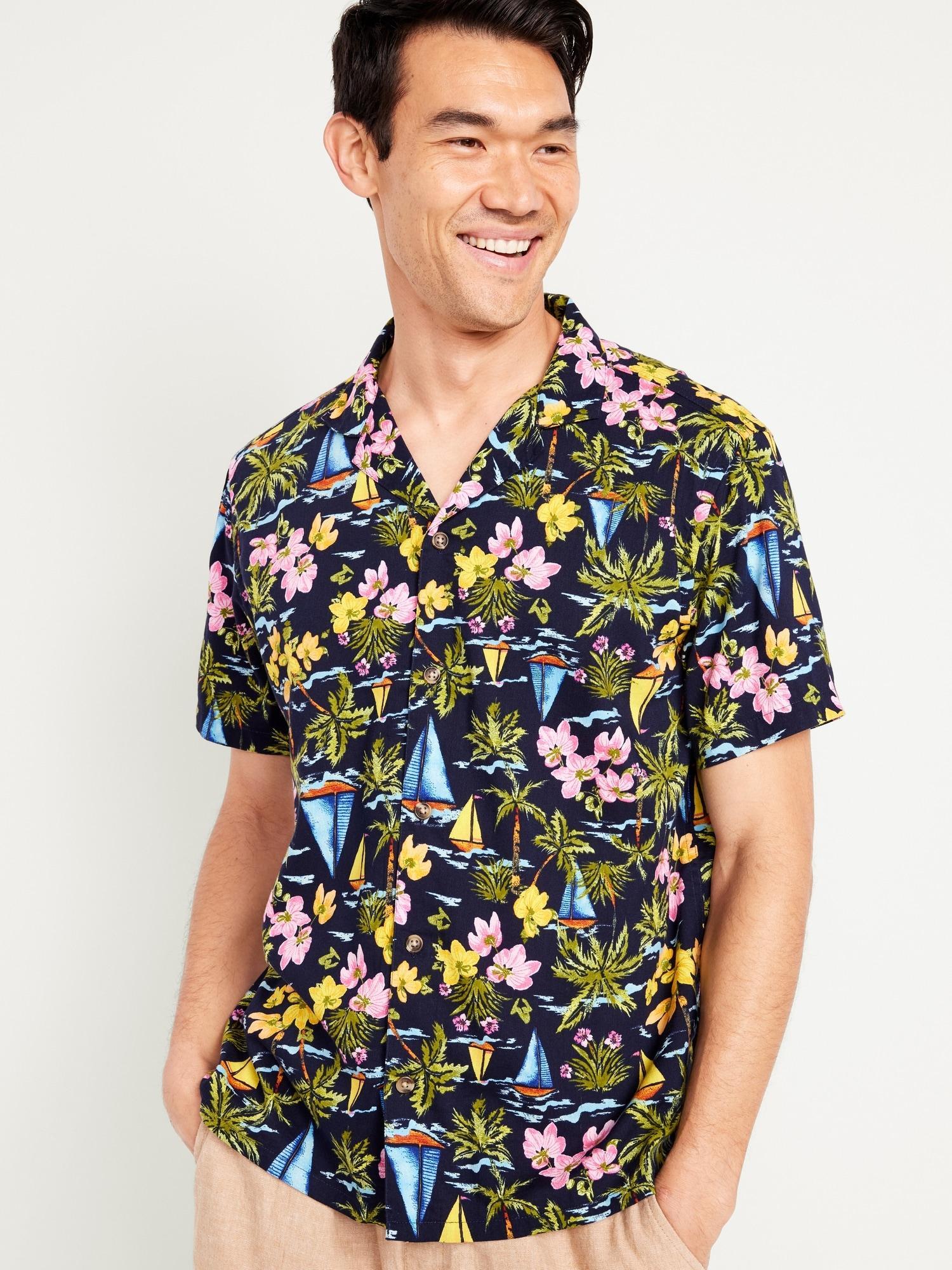 Short-Sleeve Printed Camp Shirt Product Image