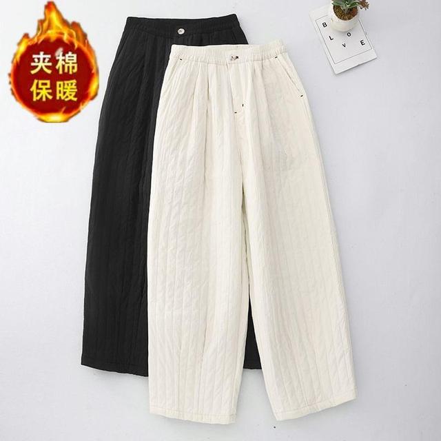 Plain Padded Loose Fit Pants Product Image