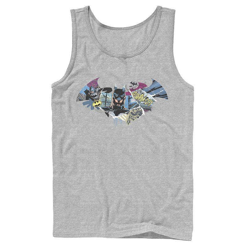 Mens DC Comics Batman Dark Comic Logo Tank Top Athletic Grey Product Image