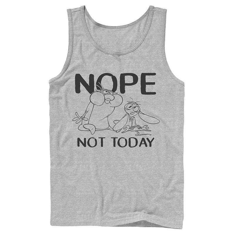 Mens Nickelodeon Ren And Stimpy Nope Not Today Sketch Tank Top Athletic Grey Product Image