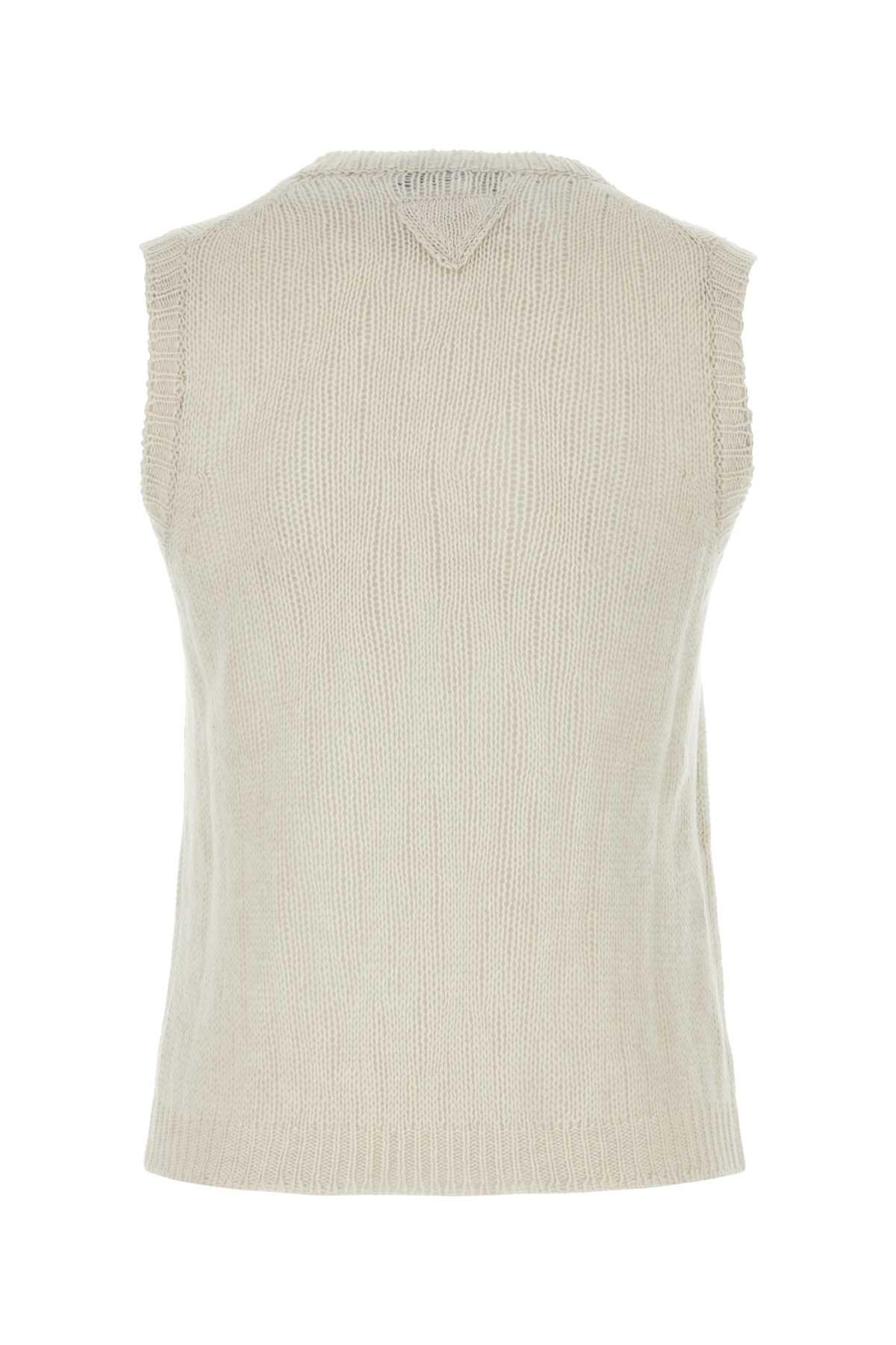 Chalk Cashmere Vest In Talco Product Image