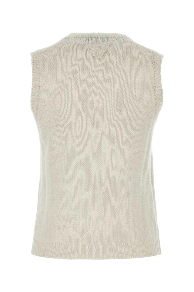 Chalk Cashmere Vest In Talco Product Image