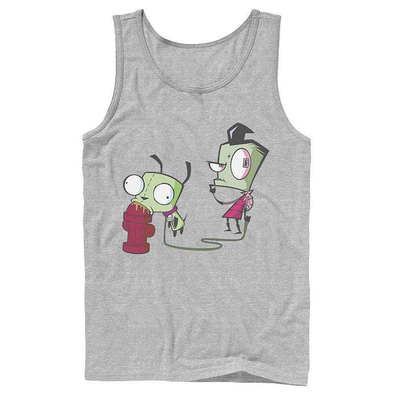 Mens Nickelodeon Invader Zim Walking Gir Fire Hydrant Portrait Graphic Graphic Tank Top Blue Product Image