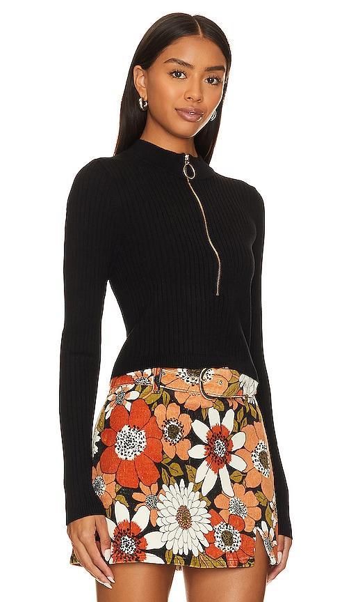 Show Me Your Mumu Charlie Zip Sweater in Black. - size XS (also in L, M, XL) Product Image