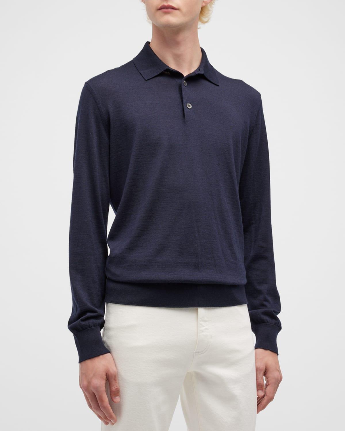 Mens Casheta Light Long-Sleeve Polo Shirt Product Image