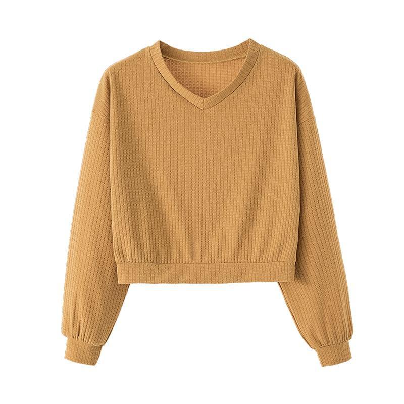 Lantern-Sleeve Knit Top Product Image