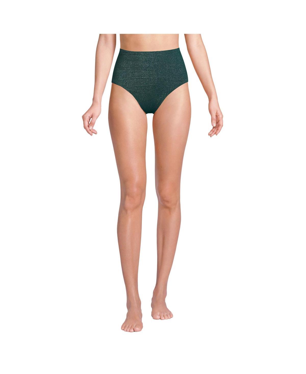 Lands End Womens Shine High Waisted Bikini Bottoms Product Image