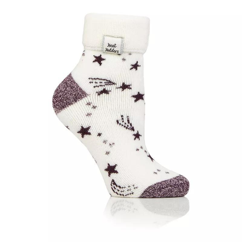 Womens Heat Holders Lite 5X Warmer Stars Ankle Socks Ivory Product Image