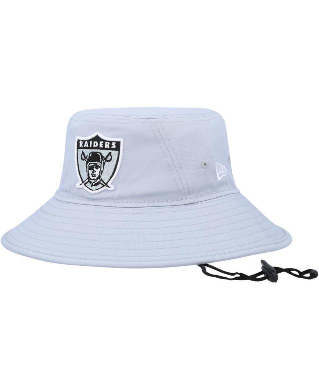 Mens New Era Silver Las Vegas Raiders Main Bucket Hat Product Image