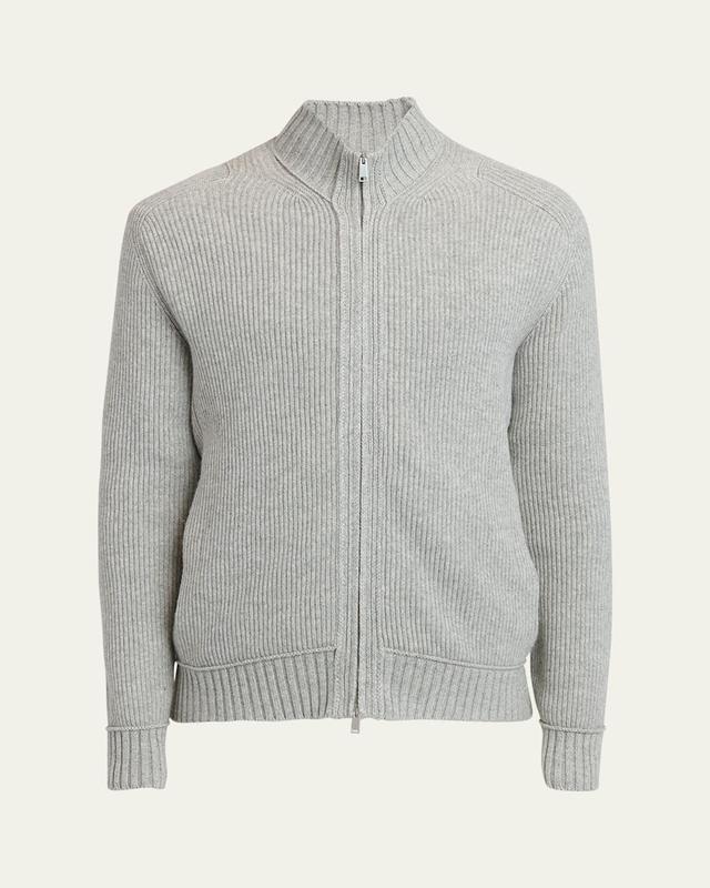 Mens Melange Oasi Cashmere Full-Zip Sweater Product Image