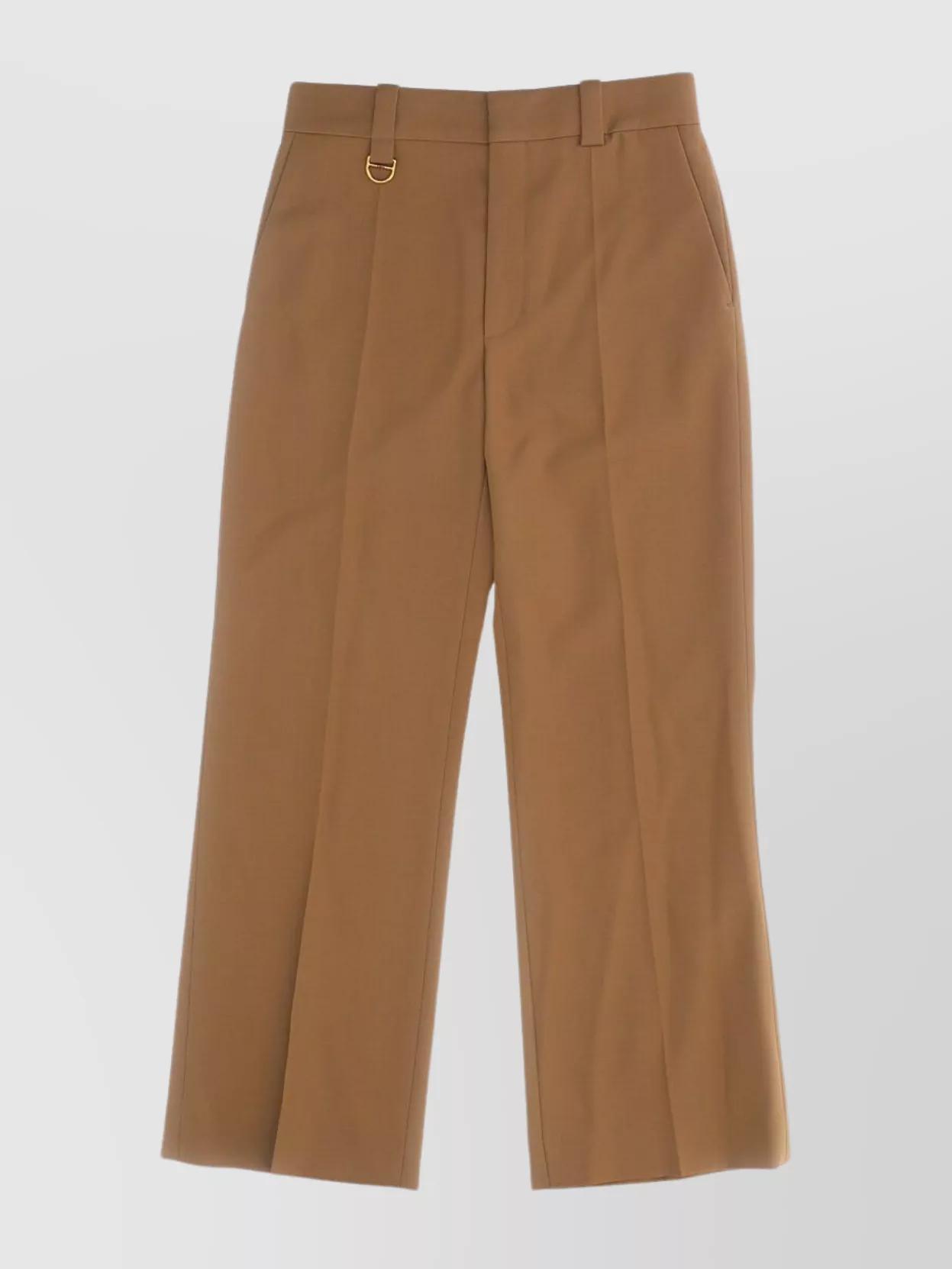 CHLOÉ Tailored Trousers Pleated Front In Brown Product Image