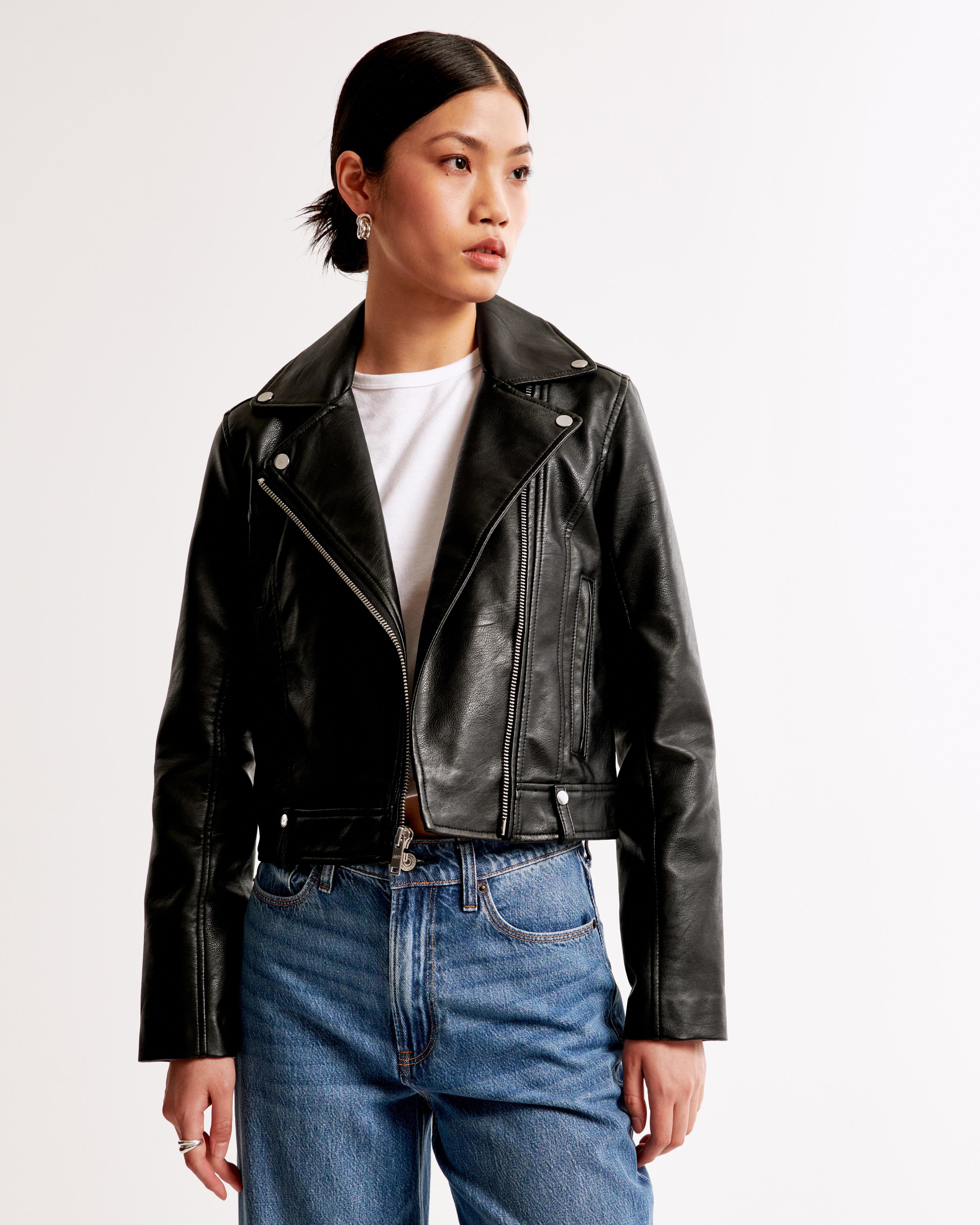 Vegan Leather Moto Jacket Product Image