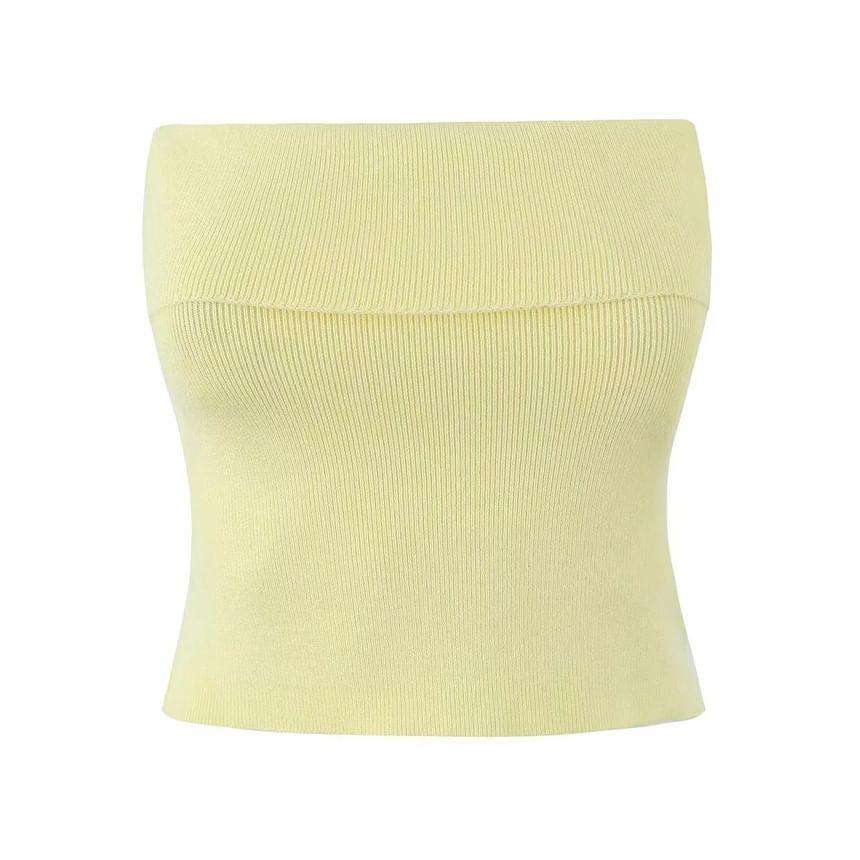 Plain Knit Tube Top Product Image