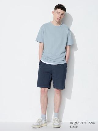 Mens Stretch Easy Shorts (Seersucker) Navy Medium UNIQLO US Product Image