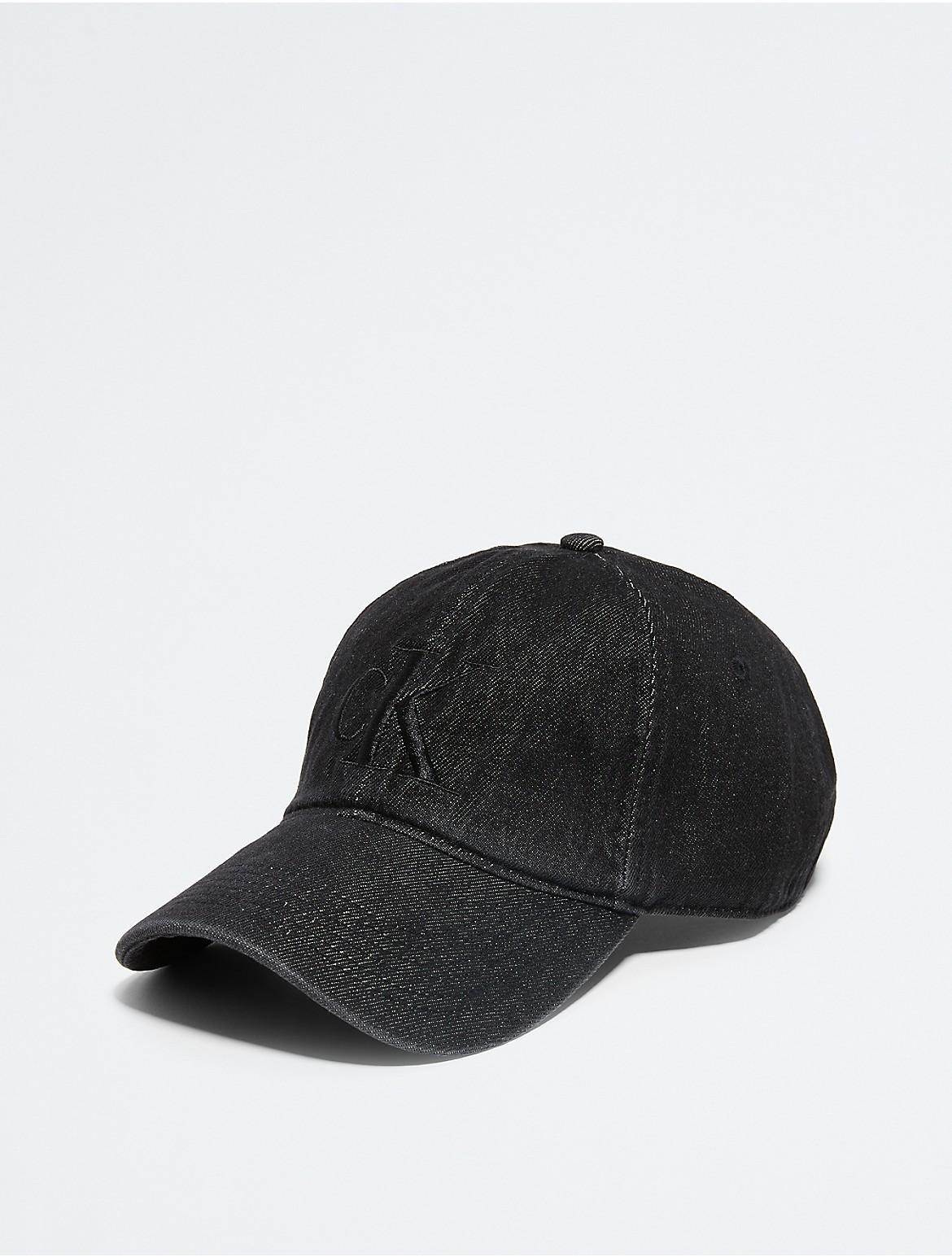 Calvin Klein Mens Denim Monogram Logo Cap - Black Product Image