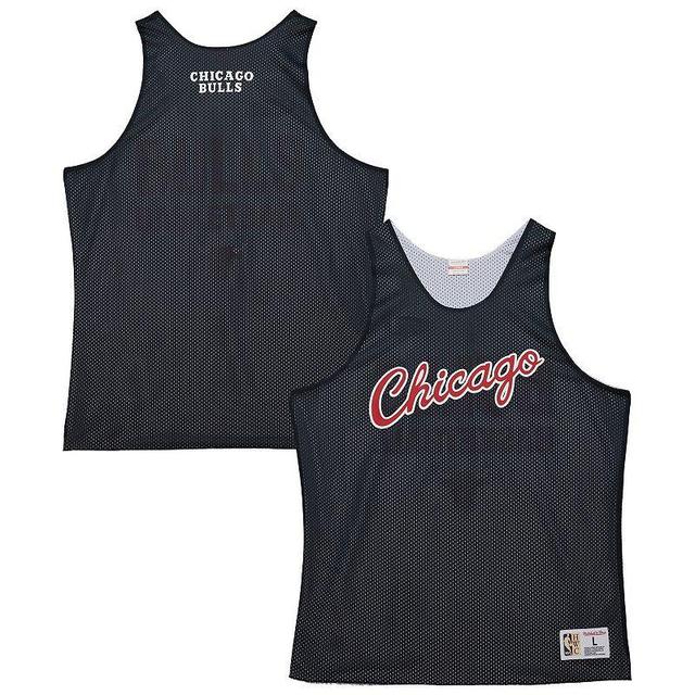 Mens Mitchell & Ness /White Chicago Bulls Hardwood Classics Reversible Mesh Practice Jersey Product Image