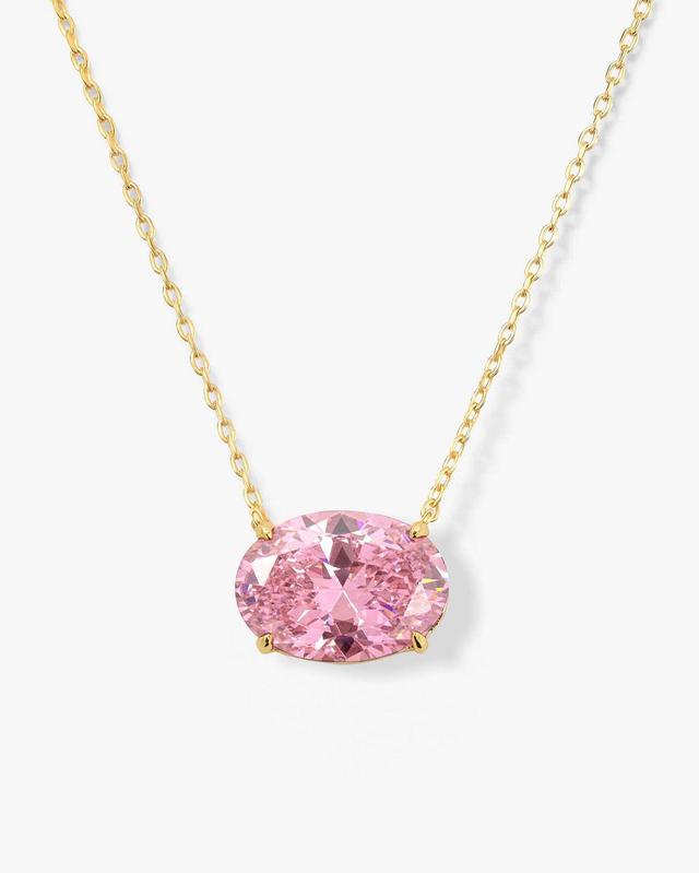 Hello Gorgeous! Necklace - Gold|Pink Diamondettes Product Image