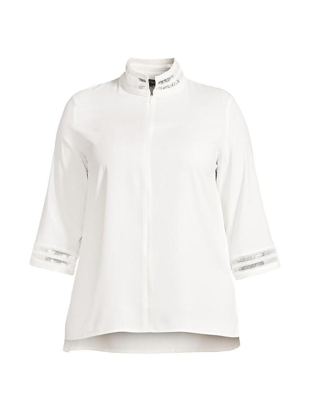 Womens Quarter-Zip Lattice Top Product Image